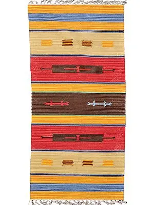Cotton Asana from Sitapur with Woven Motifs