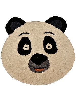Ivory and Black Little-Panda Mat from Mirzapur