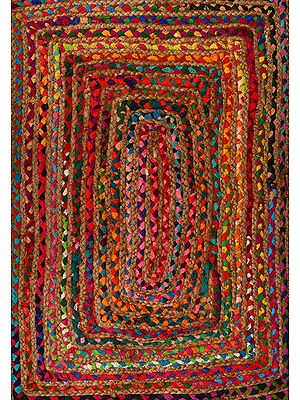 Multicolored Carpet with Jute