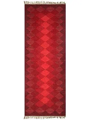 Runner from Mirzapur with Self Weave in Shades of Red