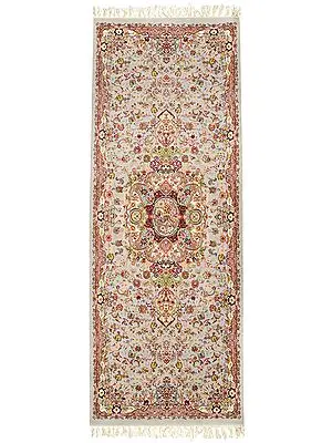 London-Fog Runner from Sitapur with Weaved Persian Design