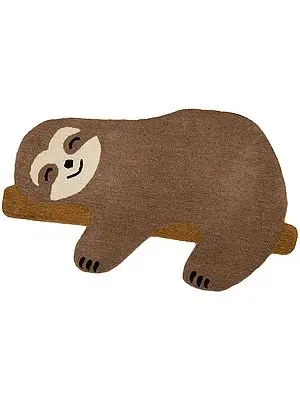 Resting Sloth Pure Wool Mat from Mirzapur