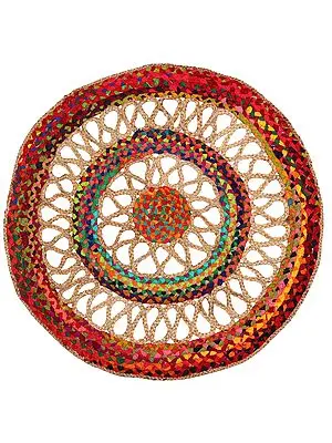 Semolina Hand-Crafted Upcycled Jute and Cotton Circular Yoga Mat