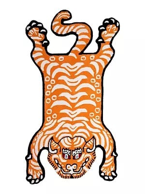 Tibetan Tiger Wool Mat from Mirzapur
