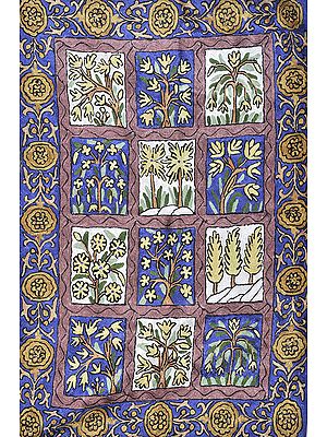 Yogi Asana with Embroidered Trees