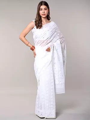 Authentic Jamdani Saree: Handwoven Cotton with Delicate Bootis