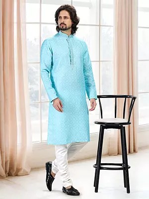 Designer Printed Kurta Pajama Set for Men – Cotton and Art Silk Traditional Wear