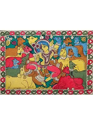 Krishna Sporting with His Cows