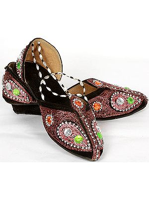 Black Sandals with Beadwork
