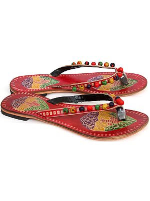 Bridal Chappals with Beaded Straps