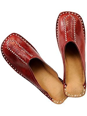 Cherry Slip-on Shoes for Men with Threadwork