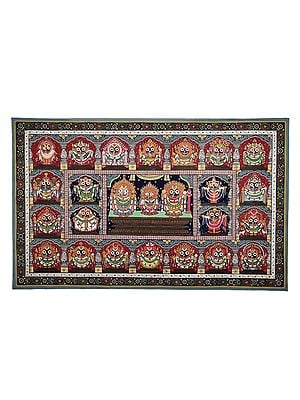 39" x 24" Various Shringar of Jagannath Patachitra Painting | Handmade | Traditional Color | Jagannath Patachitra Paintings | Made in India