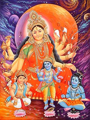 Devi the Mother Goddess and Her Three Children