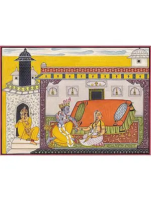 Krishna Pursuing Heroine (A Folio from Nayika-Bheda )