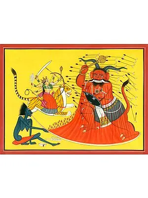 Durga Killing Demon Rakta-bija