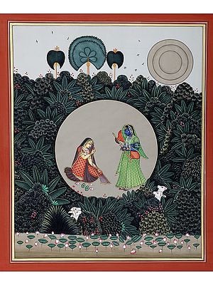 Krishna Disguised as a Gopi Teasing Radha