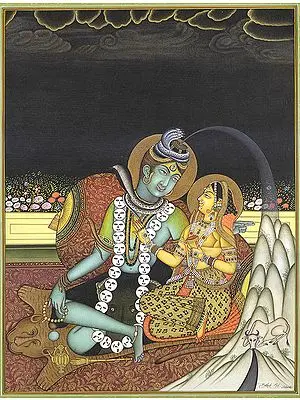 Emergence of Ganga from Shiva’s Coiffure (A Fine Painting)