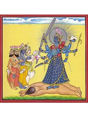 Tri-Murti Paying Homage to Kali