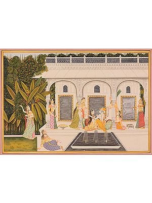 Radha Krishna with Gopis (Kishangarh Style)