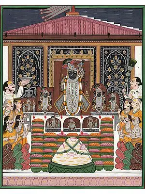 Maharana Ari Singh Paying Homage to Shrinathaji on Govardhana Puja
