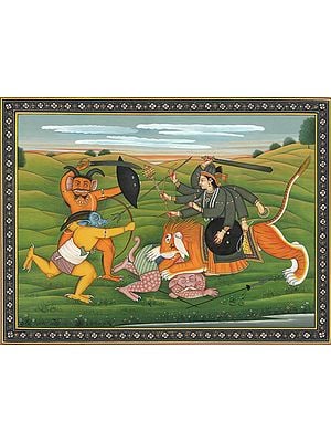 Lion-riding Durga Killing Demons