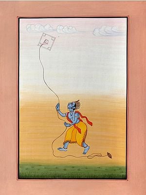 Vrindavan Cowherd Flies A Kite