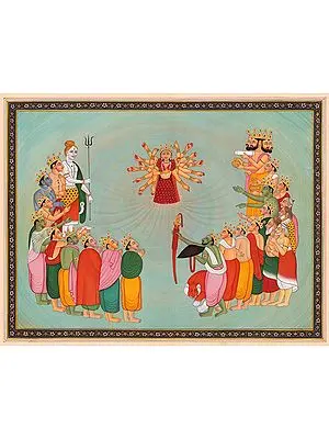 The Creation Of Devi Watercolor Painting