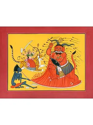 Durga Killing Demon Rakta-bija