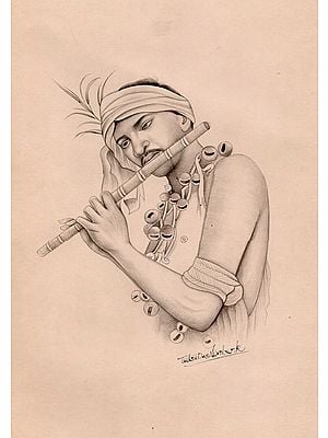 A Tribal Playing on Flute