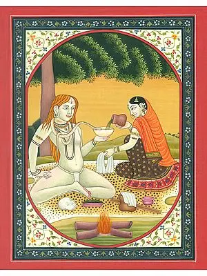 Radha and Krishna with Their Dresses Exchanged