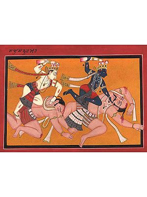 Krishna and Balarama Overpower the Wrestlers