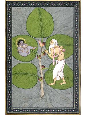 Krishna on a Fig Leaf