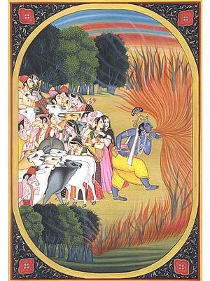 Krishna Swallows the Forest Fire