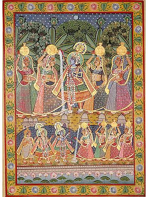 Krishna Teasing Gopis (A Two Layered Painting)