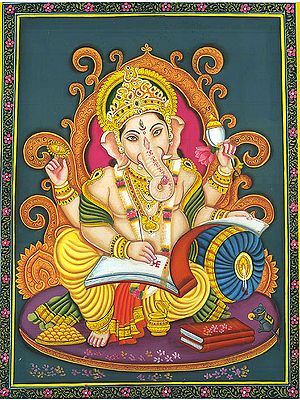 Lord Ganesha Scripting World's Largest Epic Mahabharata