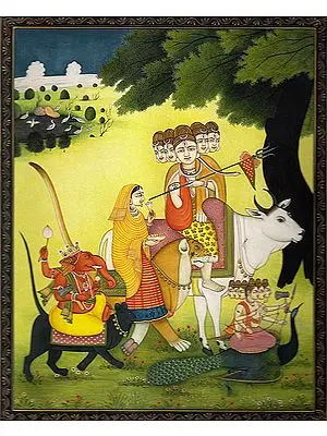 Descent of Lord Shiva and Family from Kailash