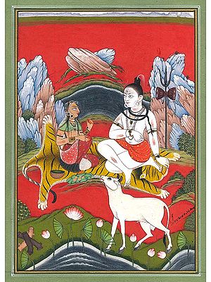 Lord Shiva and Parvati on Mount Kailash