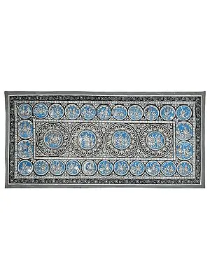 37" x 18" Bhagwan Shri Krishna lila Patachitra Paintings |Handmade | Krishna Leela Patachitra Paintings | Made in India