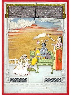 Radha Washes Krishna's Feet
