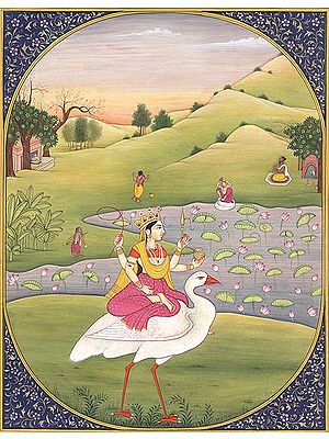 Saraswati Seated on a Swan