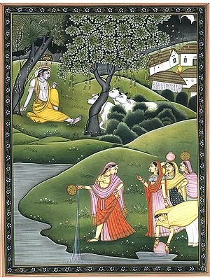 Radha and Gopis on Yamuna's Bank