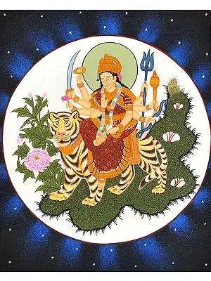 Goddess Durga Riding on Lion