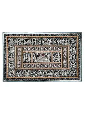39" x 24" Scenes From The Ramayana Patachitra Paintings | Handmade | Ramayana Patachitra Paintings | Made in India
