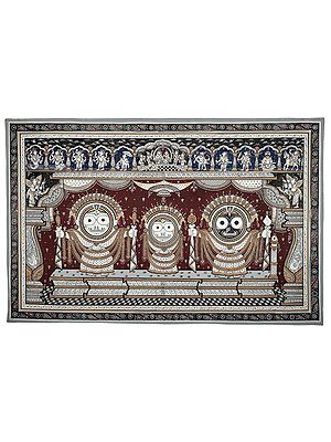38" x 24" Large Lord Jagannath Patachitra Painting | Handmade | Traditional Colors | Made In India