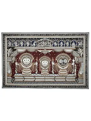 38" x 24" Large Lord Jagannath Patachitra Painting | Handmade | Traditional Colors | Made In India