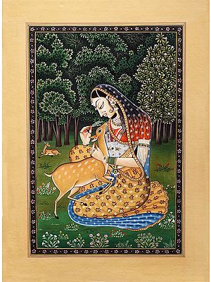 The Young Heroine Feeding a Deer