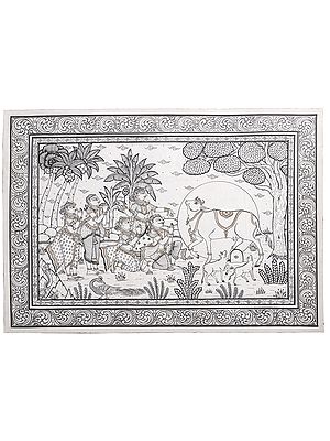 Worshipping Kamadhenu (The Sacred wish Fulfulling Cow)