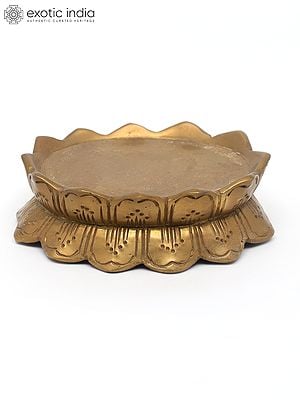 4" Small Lotus Pedestal in Brass for Placing Deity Statue