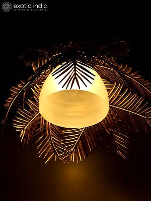 18" Golden Leaves Design Ceiling Hanging Lamp | Home Decor