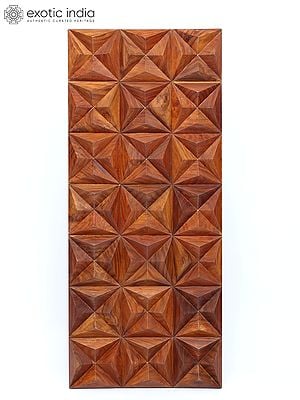 42" Mango Wood Diamond Wall Panel